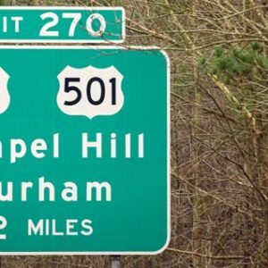 15-501 highway sign for Chapel Hill / Durham